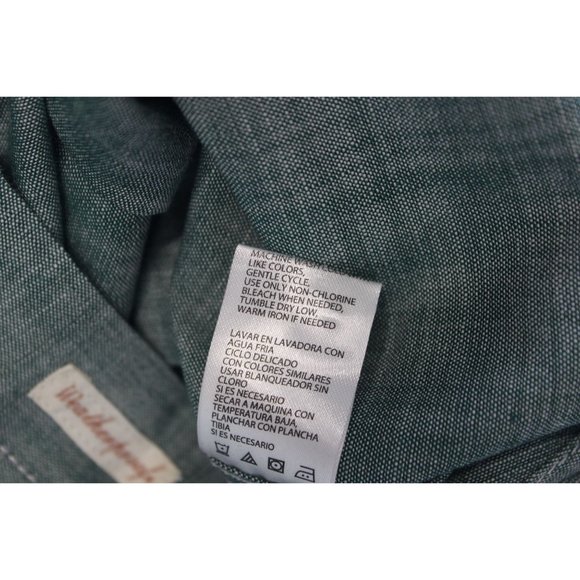 Weatherproof Vintage green short sleeve button front men's shirt L - Picture 12 of 15